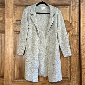 Monteau Long Gray Sweater Blazer Size Large